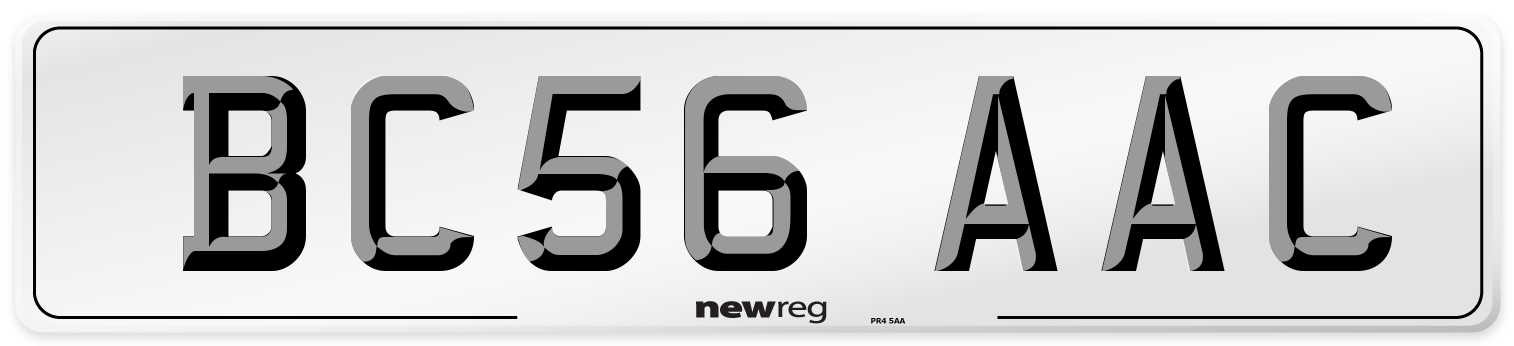 BC56 AAC Number Plate from New Reg